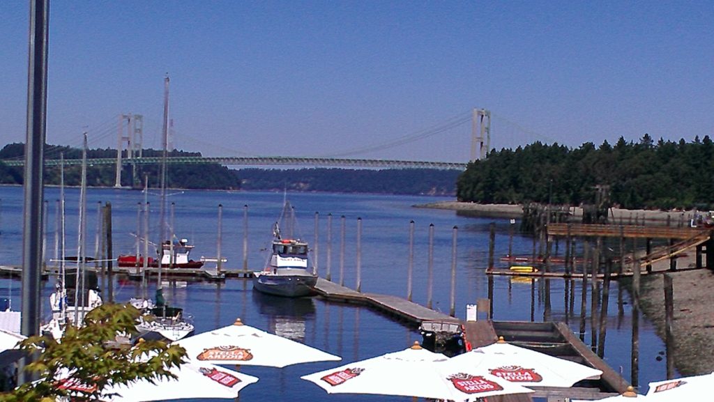 Tacoma Narrows Bridge as seen from the tasting room