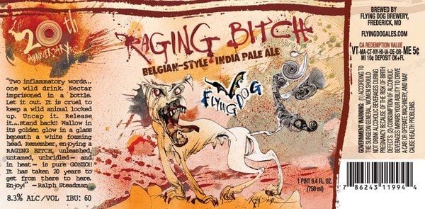 Edgy label artwork from Ralph Steadman