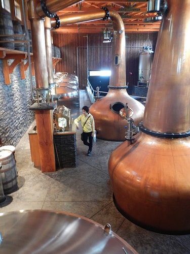 The 2 copper pot stills from Scotland.