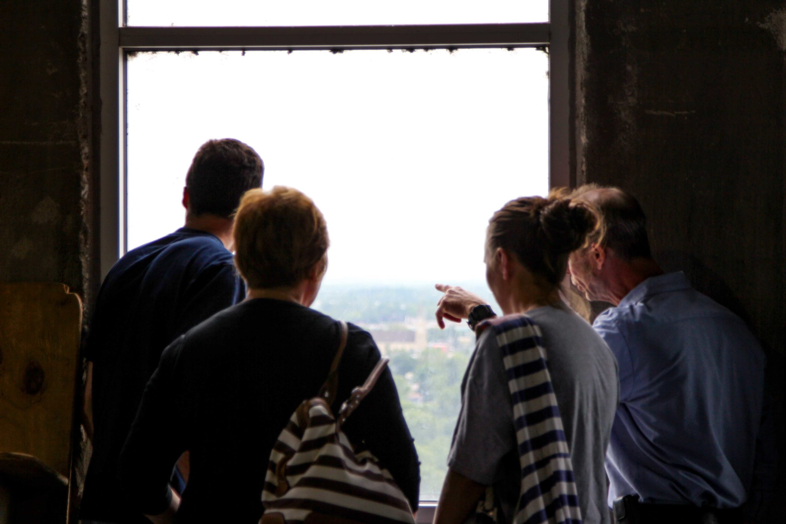 On Saturday, June 20, Briess also hosted the Manitowoc Operation Open House for our employees, with nearly 100 attendees. Employees and guests look out the windows of the 12th story of the Manitowoc Grain Elevator viewing the city of Manitowoc below.  