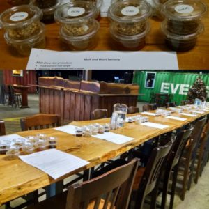 Anna Sauls of Highland Brewery preformed an in house demonstration of malt sensory utilizing the whole kernel chew and the hot steep method of wort preparation.