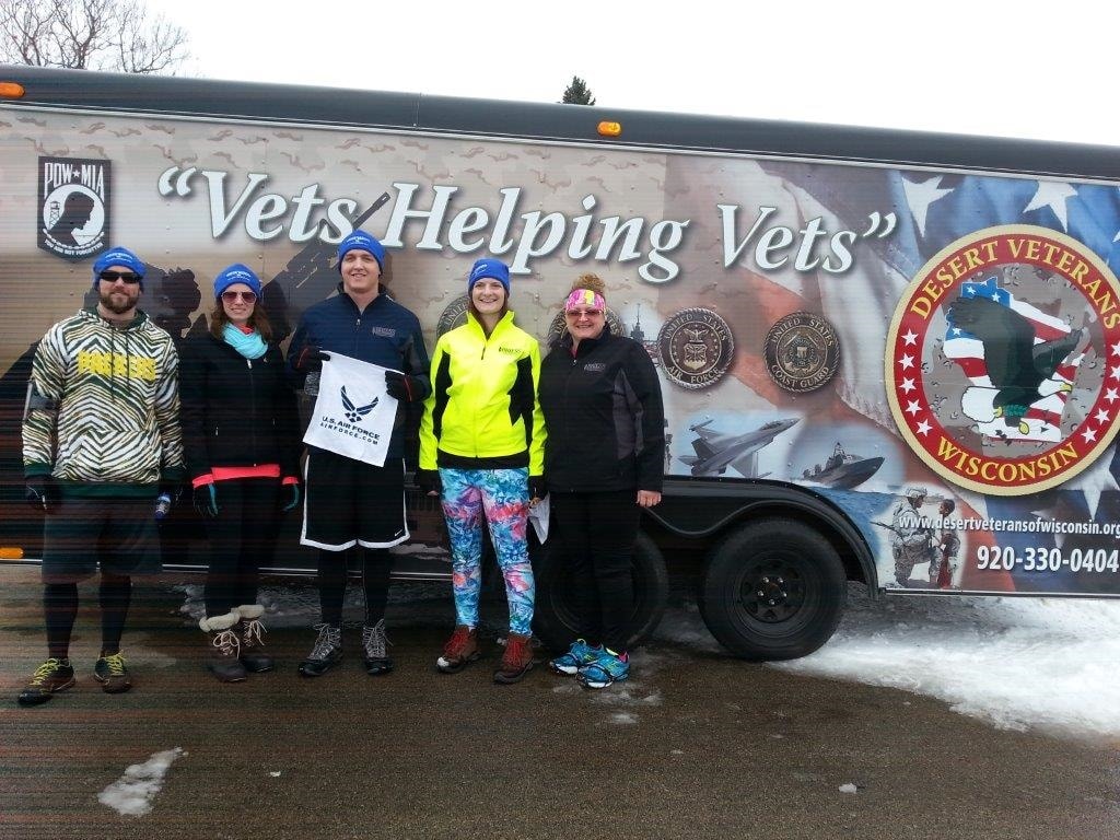 Briess employees participate in local Winter Warrior Event. From left to right: Jordon Guerts, Cassie Liscomb, Jason Ader, Amber Ader, and Lisa Manz.