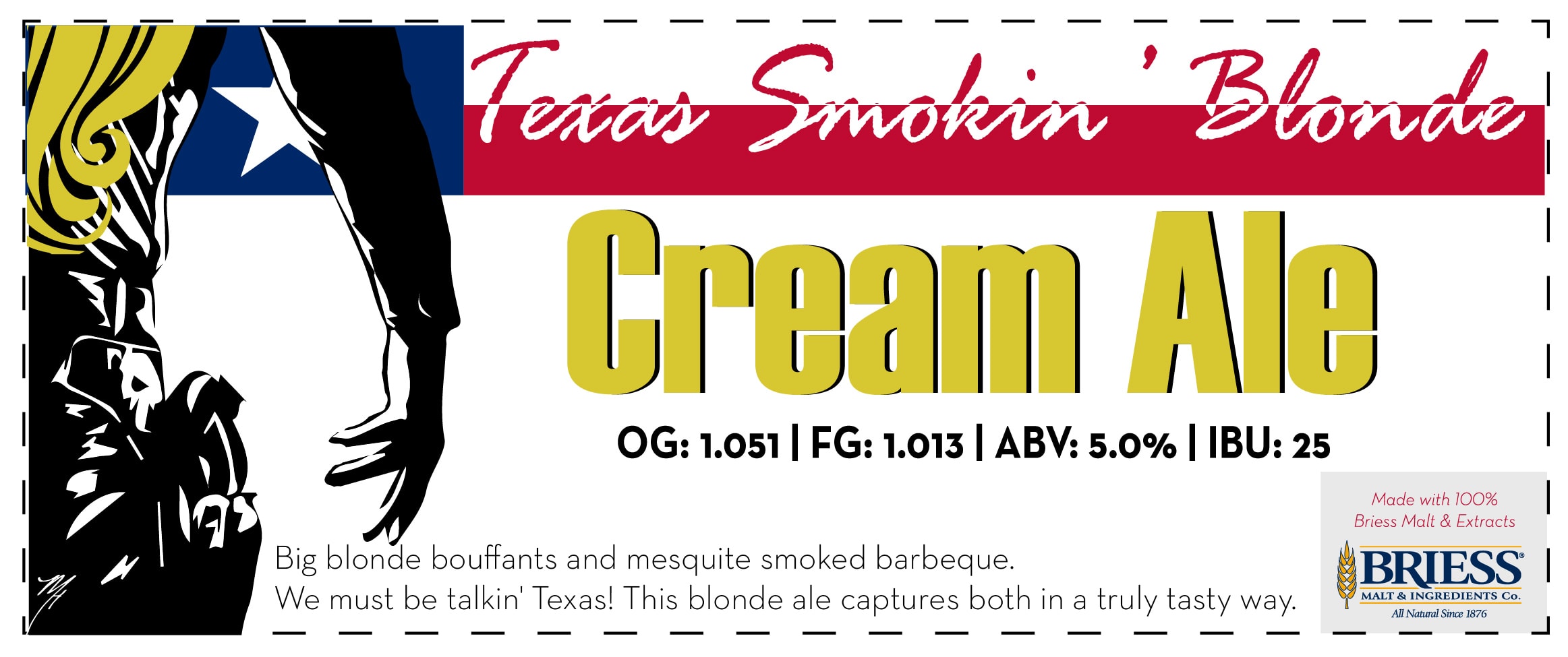 Texas Smoking Blond Cream Ale Label