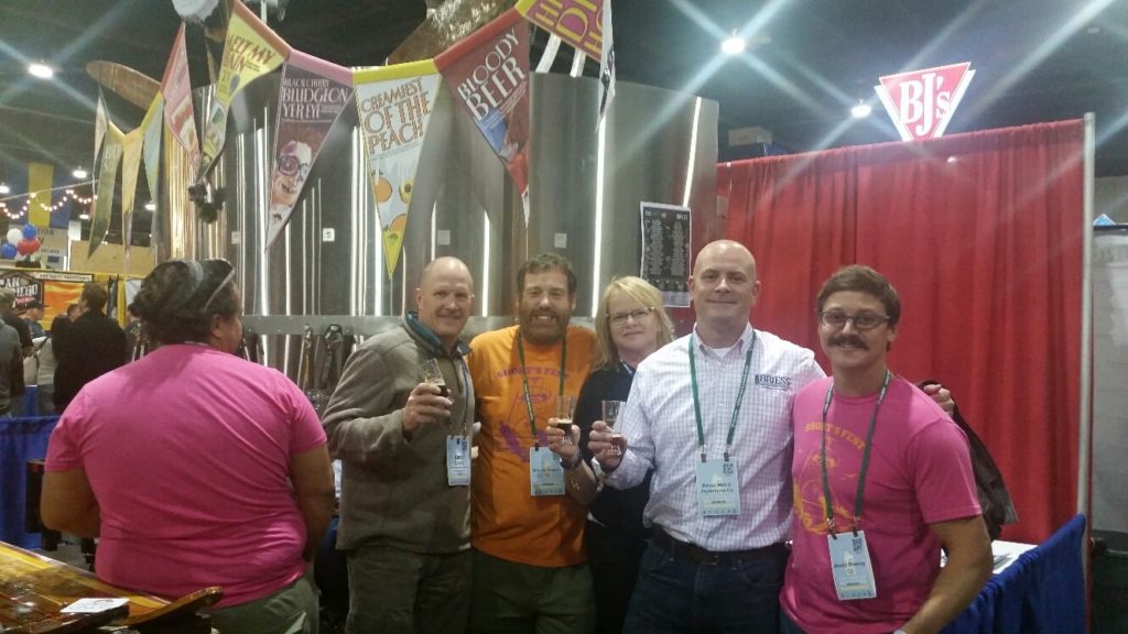 Left to right: Dan Burick (Briess) Tony Hansen, Head Brewer at Short's Brewing Company, Penny Pickart (Briess) Ryan O'Toole (Briess) Joe Short, CEO/Creative Engineer at Short's Brewing Company.