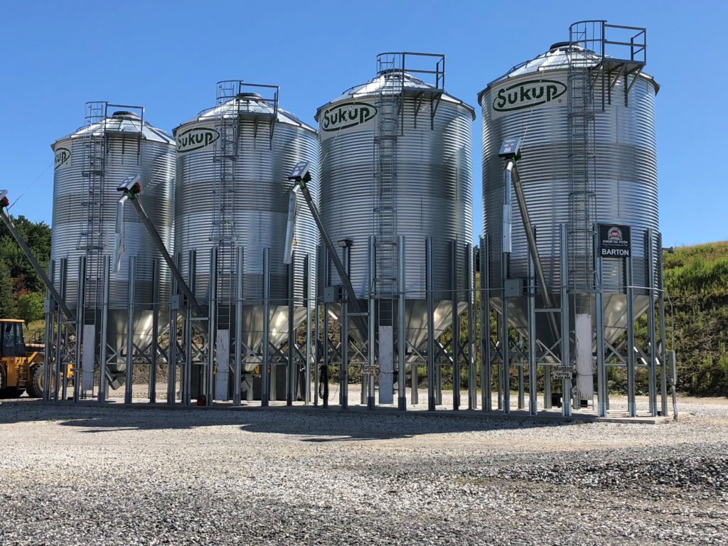 The silos at the Couture transload facility in Vermont