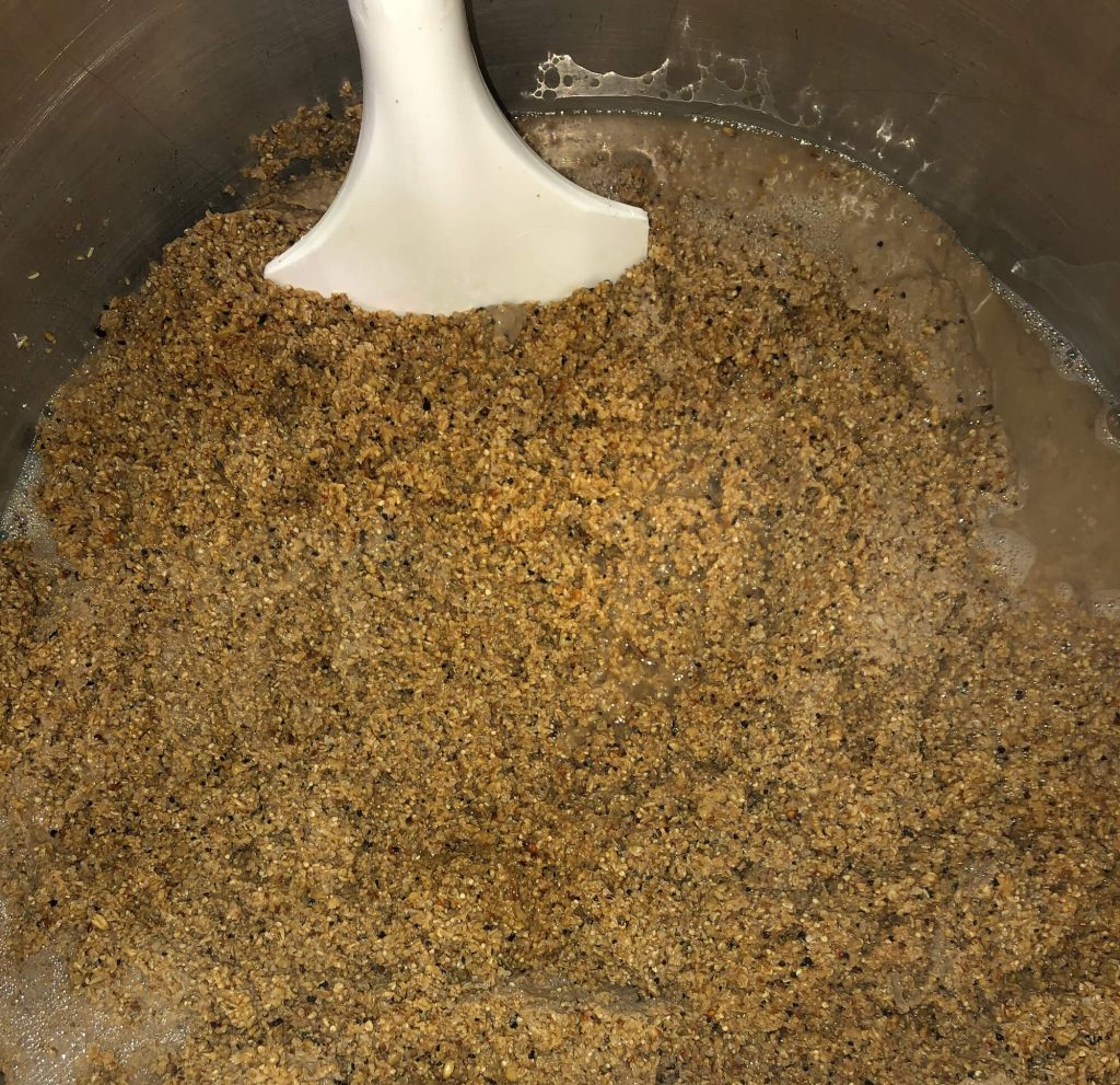 Lautering process of all-wheat brown ale